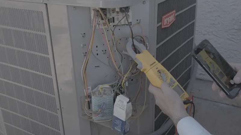 Iron Horse AC maintenance work at an outdoor unit